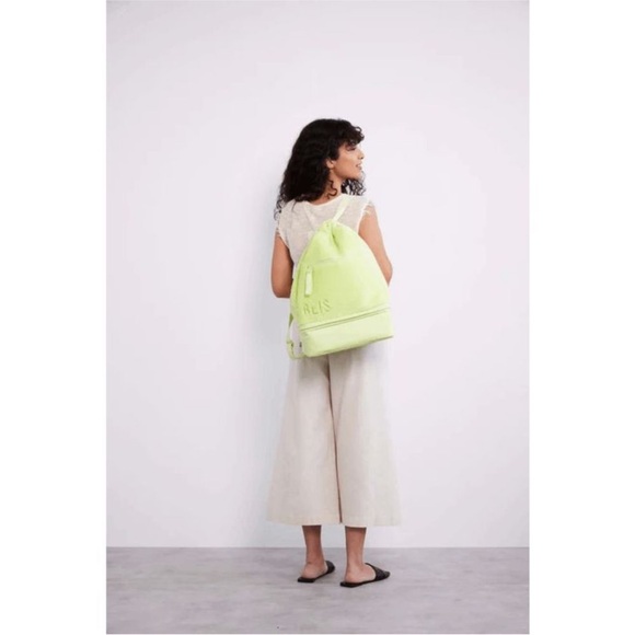 BEIS Handbags - Beis Terry Backpack Cooler in Citron Green New w/tag